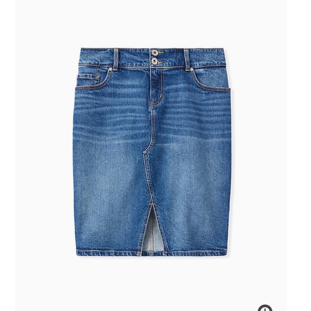 NWT DENIM SLIT FRONT PENCIL SKIRT - MEDIUM WASH